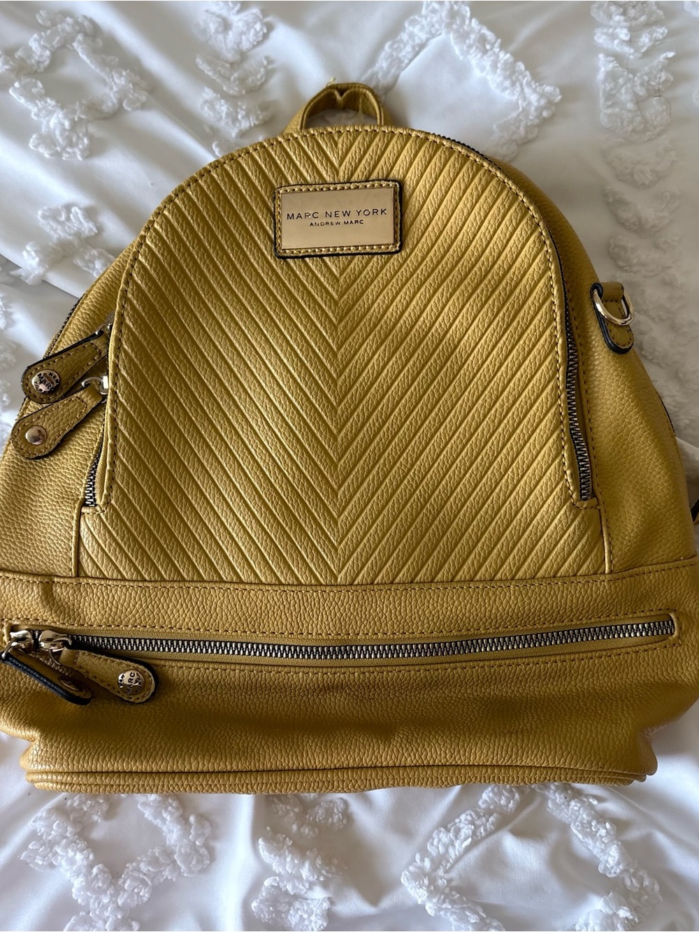 Marc New York Yellow Quilted Leather backpack Bag